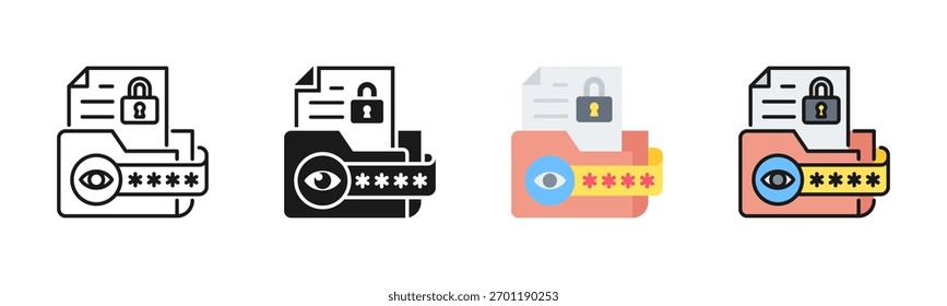 Paquete De Iconos De Confidencialidad En Varios Estilos