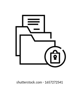 Confidetial files line icon, concept sign, outline vector illustration, linear symbol.
