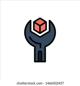 Config, Develop, Product, Sdk, Service  Flat Color Icon. Vector icon banner Template. Vector Icon Template background