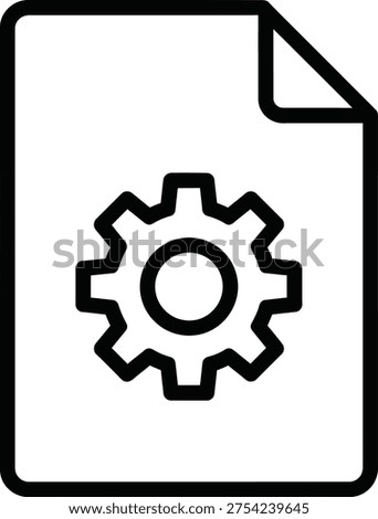config document file paper sheet page office business management settings gear options preferences process web app interface ui ux