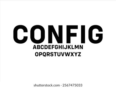 Config font for logo and headline. Isolated vector typeset