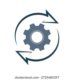 Icono de configuración. Una ilustración de diseño plano de una rueda dentada que simboliza el proceso, el flujo y el mecanismo. Perfecto para representar conceptos como flujo de trabajo, automatización.