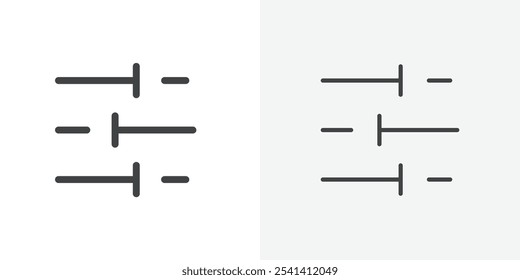 Ícone de configuração plano e design de conjunto simples