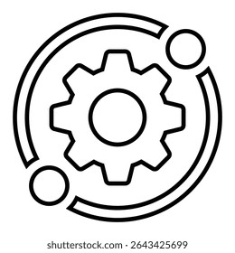 Config. design de ícone de linha. Configuração da ilustração vetorial do símbolo de contorno preto fino. ícone de traçado editável no plano de fundo transparente.