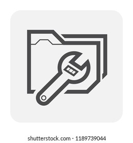 Config or setting icon design, black and outline.