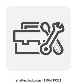 Config or setting icon design, black and outline.