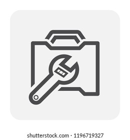Config or setting icon design, black and outline.
