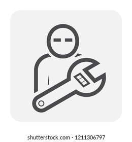 Config or setting icon design, black and outline.