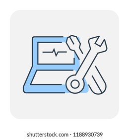Config or setting icon design, editable stroke.