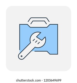 Config or setting icon design, editable stroke.