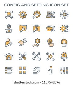 Config and setting icon set.