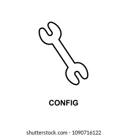 config sign icon. Element of simple web icon with name for mobile concept and web apps. Thin line config sign icon can be used for web and mobile on white background