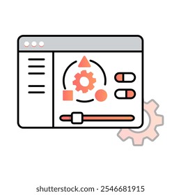 Configurable Process Steps Icon – Settings Interface, Representing Customization, Process Flexibility, and Adaptable Workflow