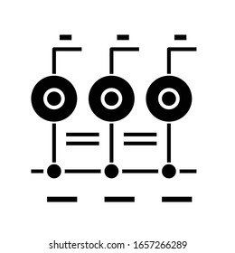 Configuration black icon, concept illustration, vector flat symbol, glyph sign.
