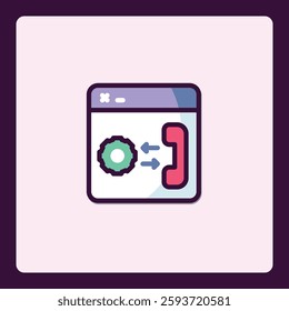 Configuration calls interface within a graphical user interface icon illustration