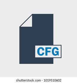 Configuration (CFG)  file format Icon on gray background. 