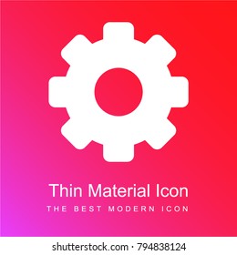 Configuration cogwheel interface symbol red and pink gradient material white icon minimal design