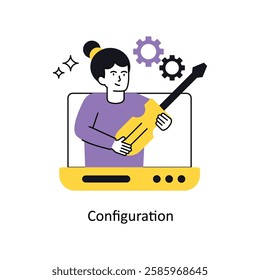 Configuration Concept vector illustration.  isolated on white Background.