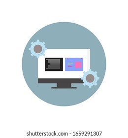 Configuration Design with coding Icon, Logo, Vector