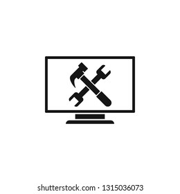 configuration, desktop . Repair tool, repair vector icon, maintenance, repairs. Vector icon