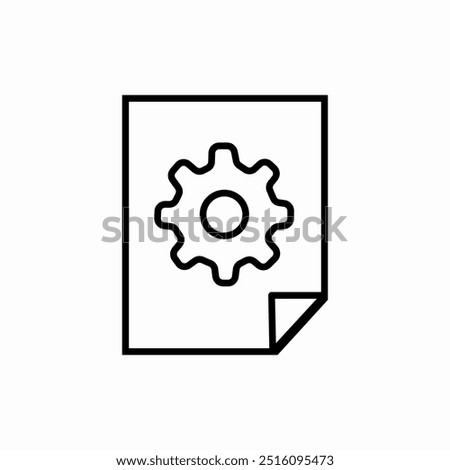 configuration file cog document icon sign vector