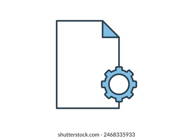 Icono de archivo de configuración. icono relacionado con la configuración y configuración. adecuado para Sitio web, App, interfaces de usuario, imprimible, etc. estilo de icono de línea plana. diseño de Vector simple editable