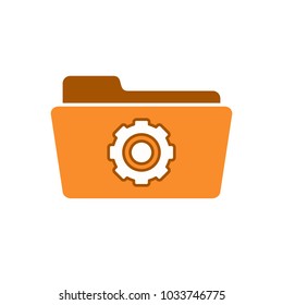 Configuration folder gear options preferences settings tool icon. Vector icon
