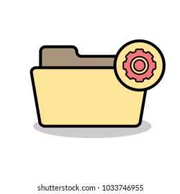 Configuration folder gear options preferences settings tool icon. Vector icon