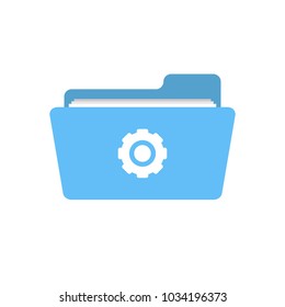 Configuration folder gear options preferences settings tool icon. Vector icon