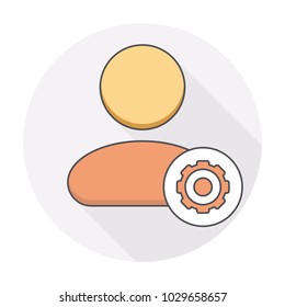 Configuration gear settings user icon. Vector illustration