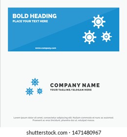 Configuration, Gears, Preferences, Service SOlid Icon Website Banner and Business Logo Template