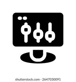 configuration glyph icon. Strong and solid vector icon for websites, mobile interfaces, presentations, and visual branding. High quality and easy to edit.