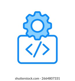 Icono de configuración Ilustración vectorial de color azul
