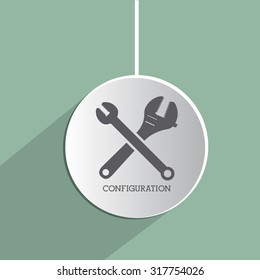 Configuration icon concept over flat design, vector illustration eps 10