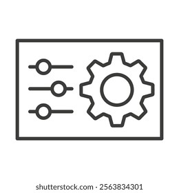 Configuration Icon Depicting Tools and Settings in Black and White