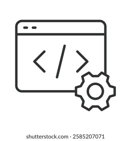 Configuration icon in line design. Configuration, settings, setup, adjust, customize, options, preferences on white background vector. Configuration icon in line design editable stroke icon