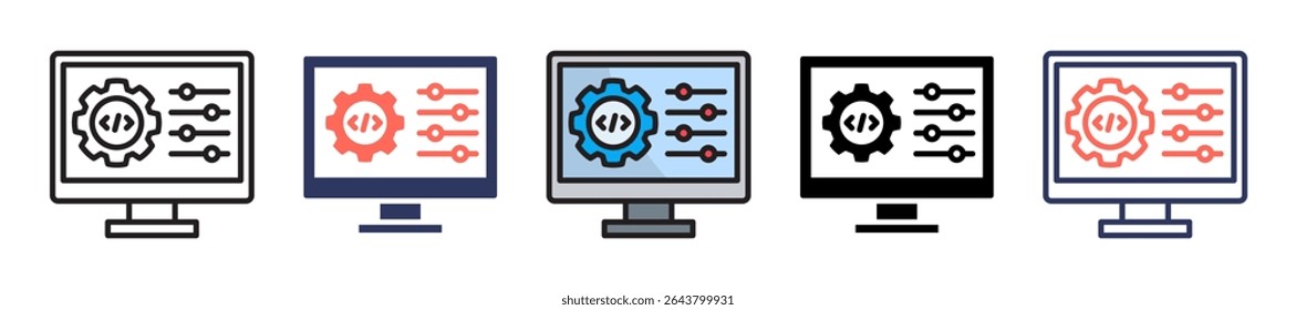 Configuration Icon Multiple Vector Illustration