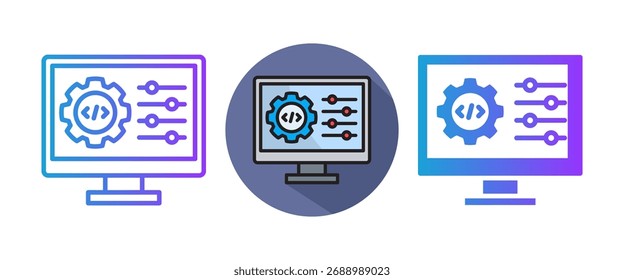 Icono de configuración Ilustración vectorial múltiple