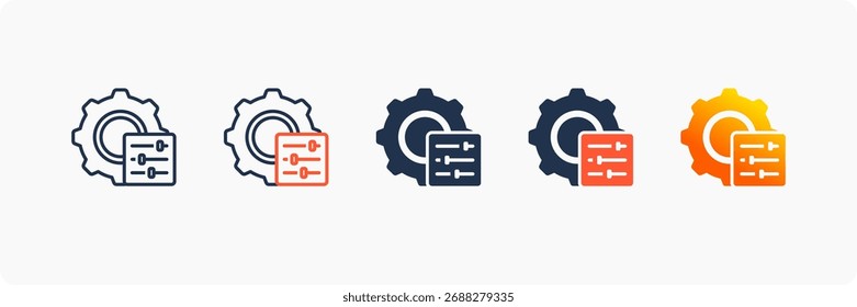 Configuration icon set multiple style collection