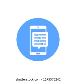 configuration icon with smartphone