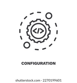 configuration icon. Thin line configuration icon from marketing collection. Outline vector isolated on white background. Editable configuration symbol can be used web and mobile