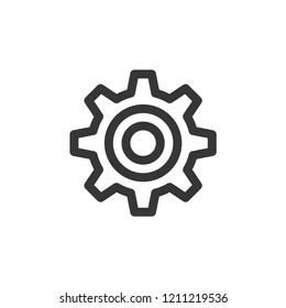 Configuration icon-gear, cogwheel vector line icon, simple linear pictogram