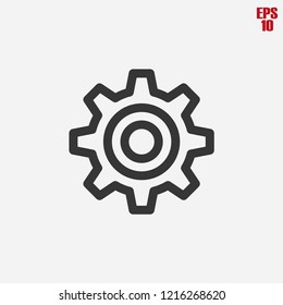 Configuration icon-gear, cogwheel vector line icon, simple linear pictogram