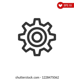 Configuration icon-gear, cogwheel vector line icon, simple linear pictogram
