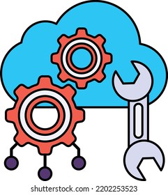 configuration management Concept, Remote Data Settings Vector Icon Design, Cloud Processing Symbol, Computing Services Sign, Web Services and Data Center stock illustration