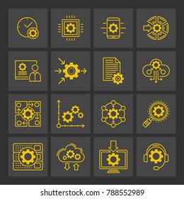 Configuration options and support service vector icons