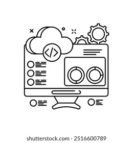 Configuration Outline Icon, Vector illustration