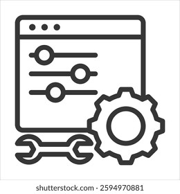 Configuration Outline Icon Vector Illustration