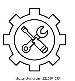 Icono del vector de contorno de configuración que puede modificar o editar fácilmente


