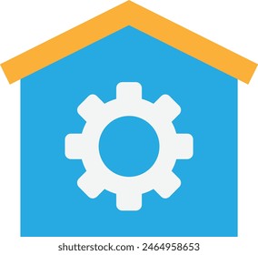 Configuration Setting Gear Icon Vector Flat Illustration
